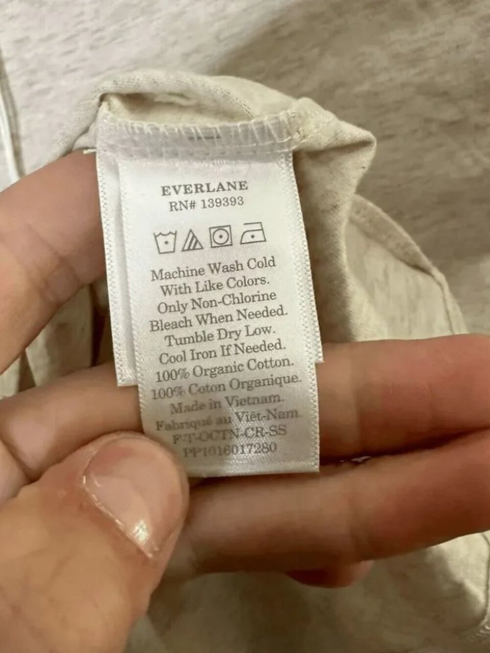Everlane Womens Heathered Off White Short Sleeve Box Cut T-Shirt Size Medium - Picture 3 of 8